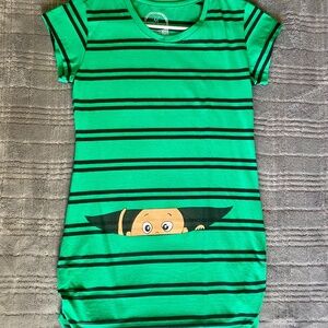 Green & Black Striped Maternity T-Shirt